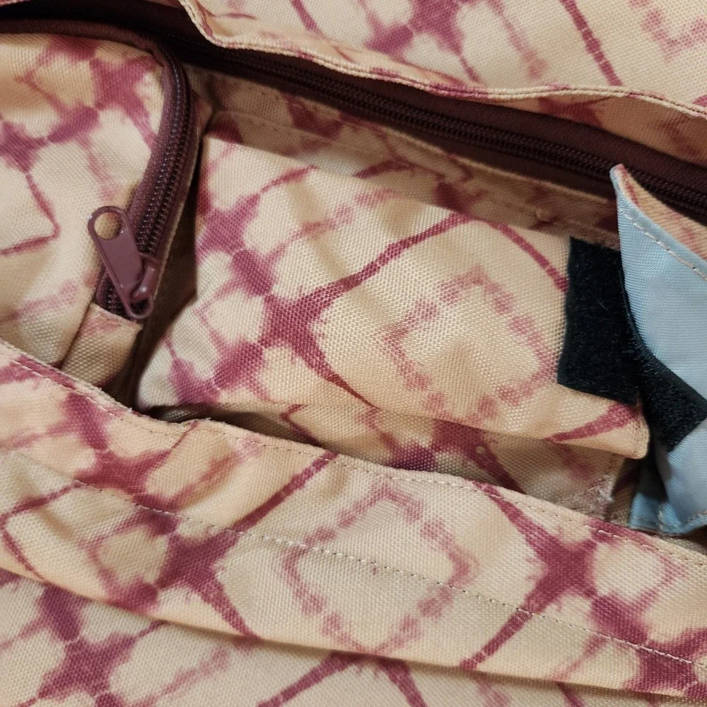 Kavu Rope‎ Sling Bag Meadow Dye Backpack Travel Hiking EUC Beige Pockets